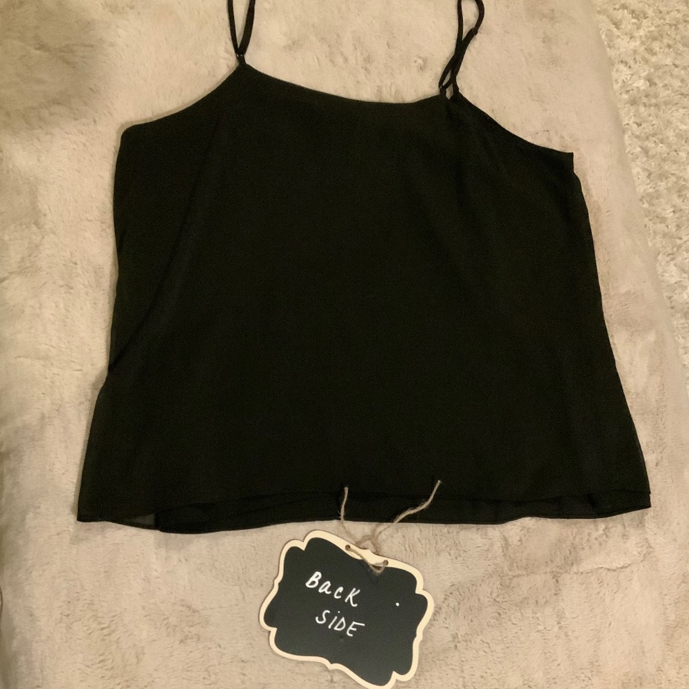 Jones & Co Black L Camisole Monochrome Normcore Scandi Girl Minimalist Essential - Picture 6 of 6